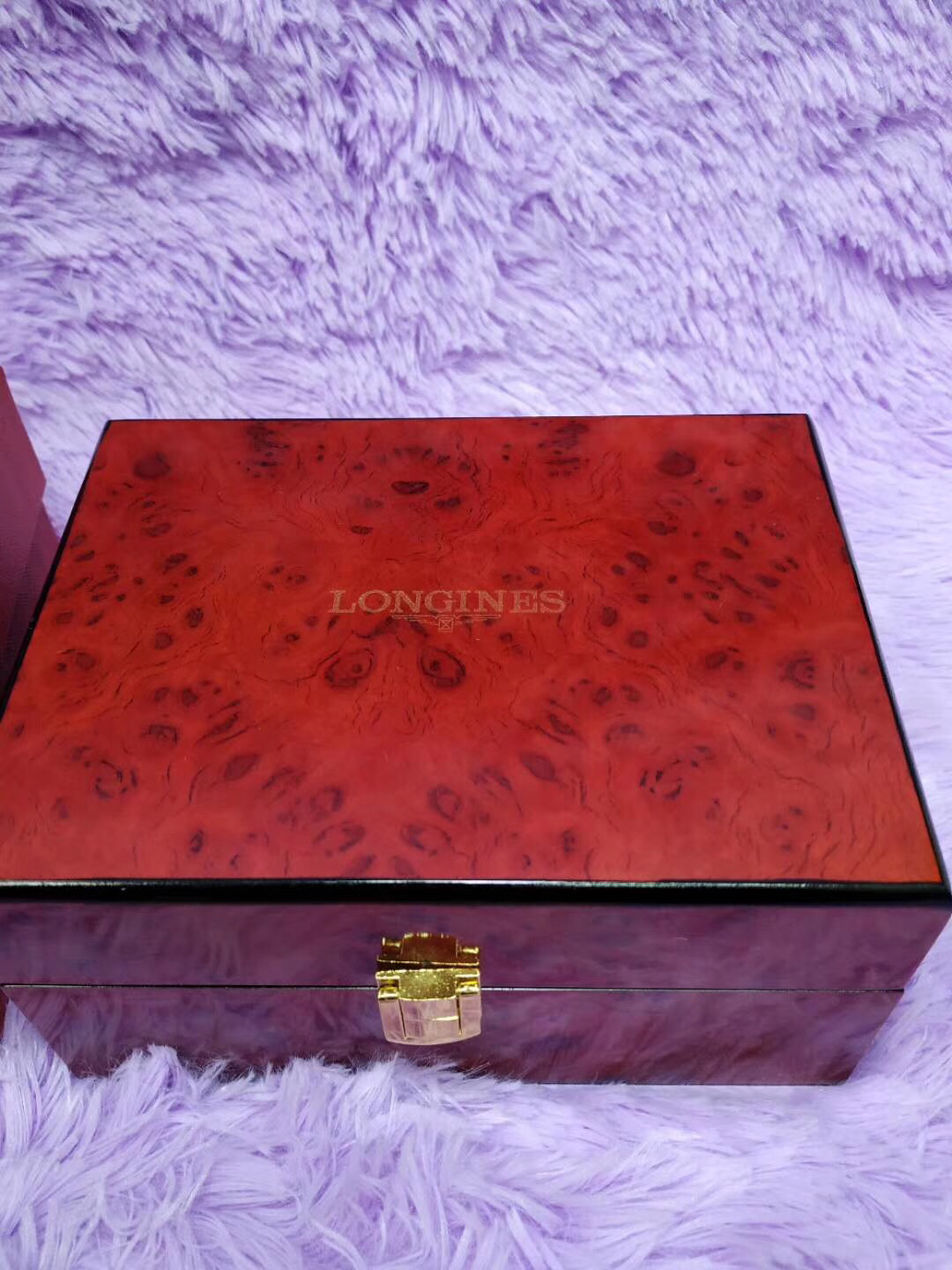 AAA Quality Longines Red Watch Box Replica golden lock